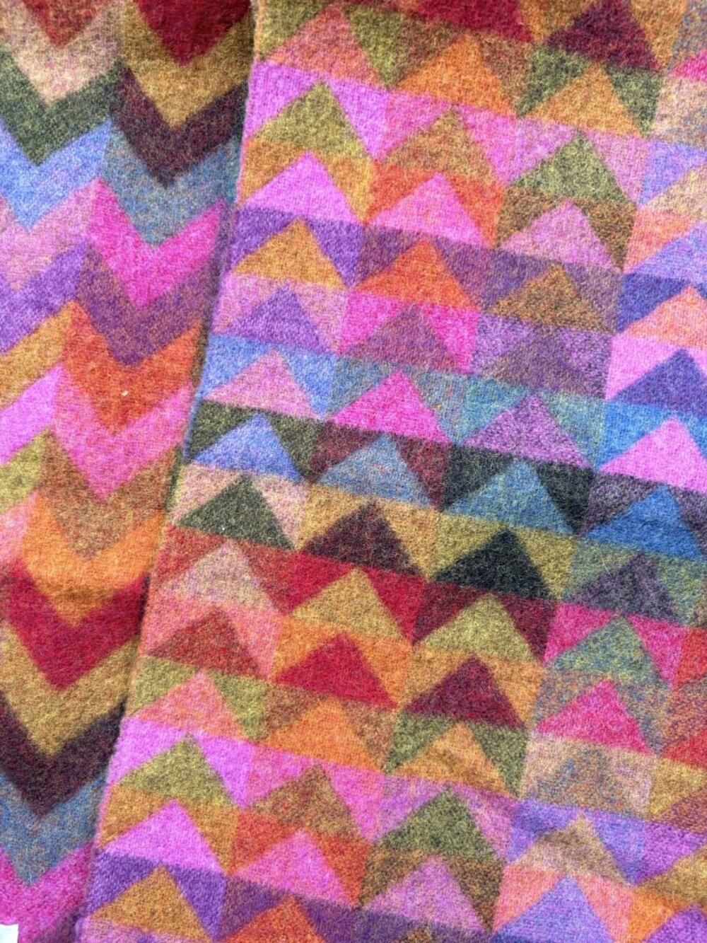 Johnstons of Elgin Lambswool Chevron Colorful Scarf - Picture 5 of 5